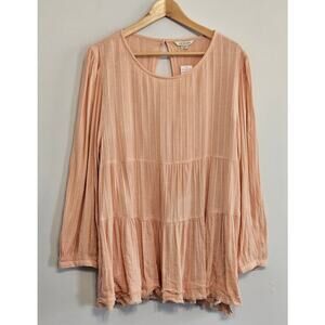 American Eagle NWT Peach Pleated Long Sleeve Top – XL